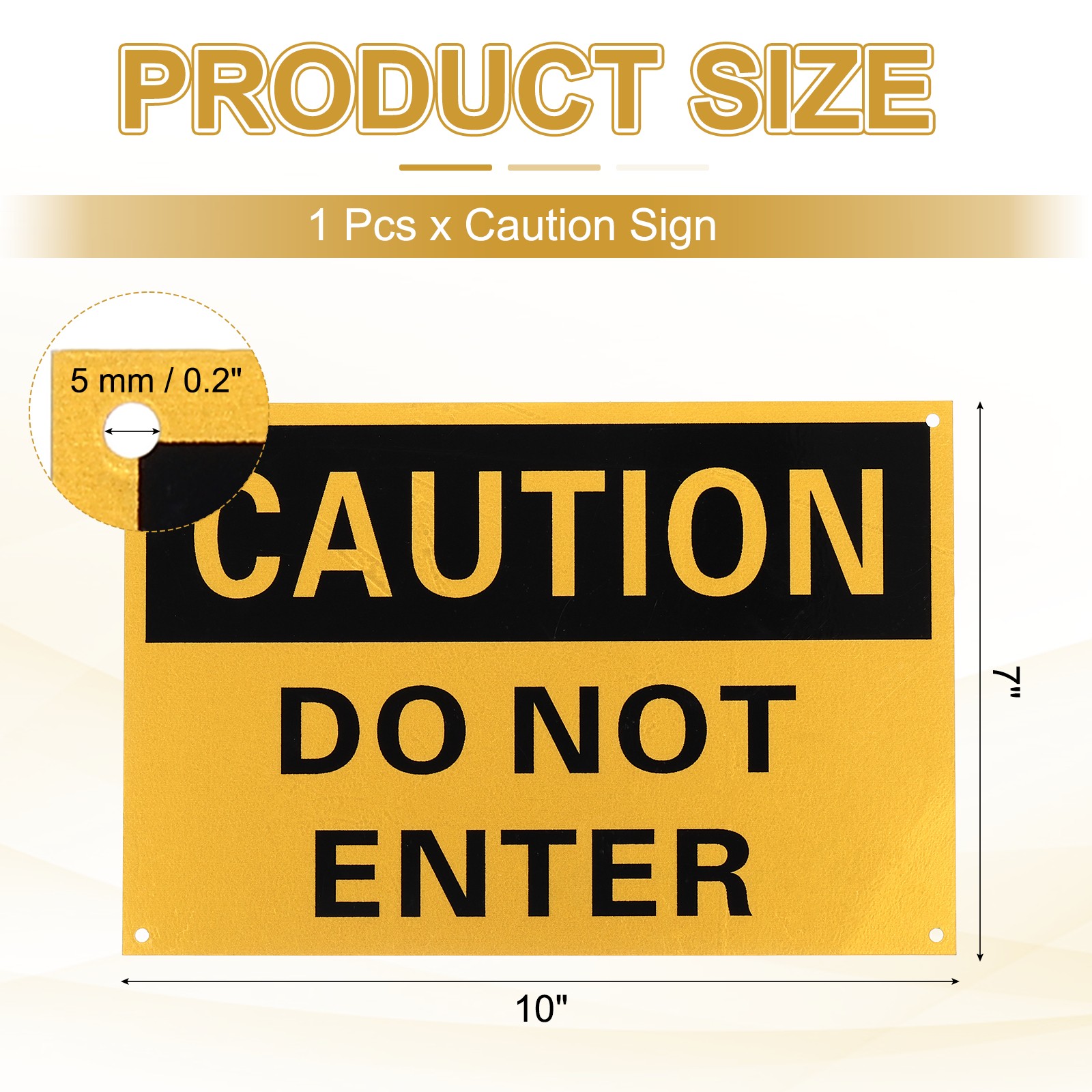 Caution Do Not Enter Sign 10 x 7 Inch Aluminum