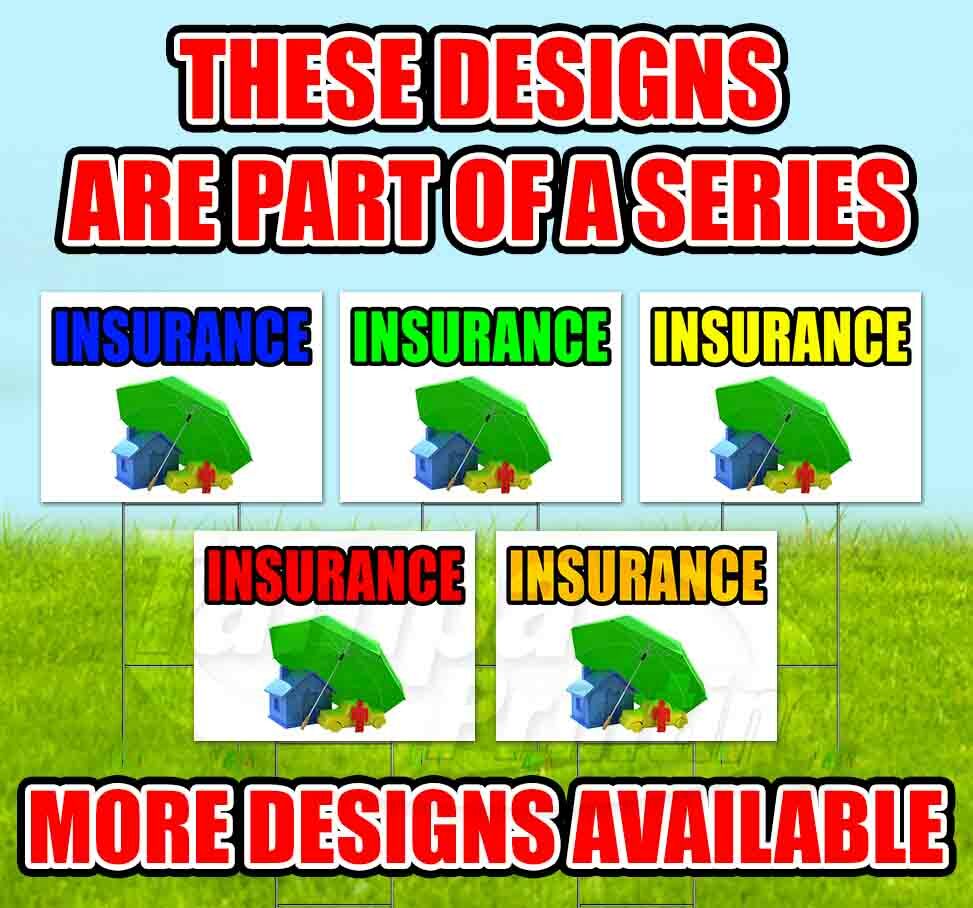 INSURANCE 18×24 Yard Sign WITH STAKE Corrugated Bandit USA BUSINESS DEALS