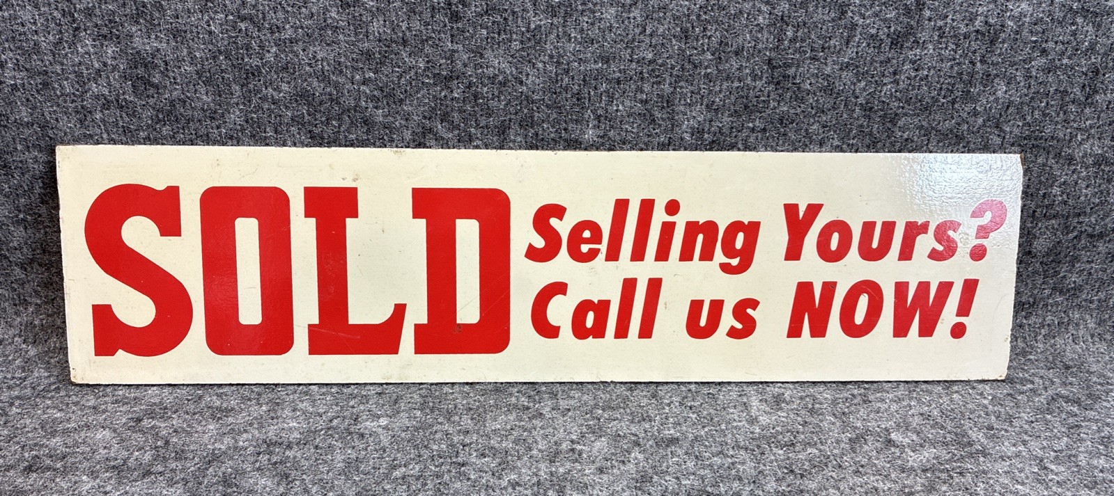 Sold Call Us Now 5.75″x24″ Real Estate Sign Rider Topper 2 Sided Red/White Resin