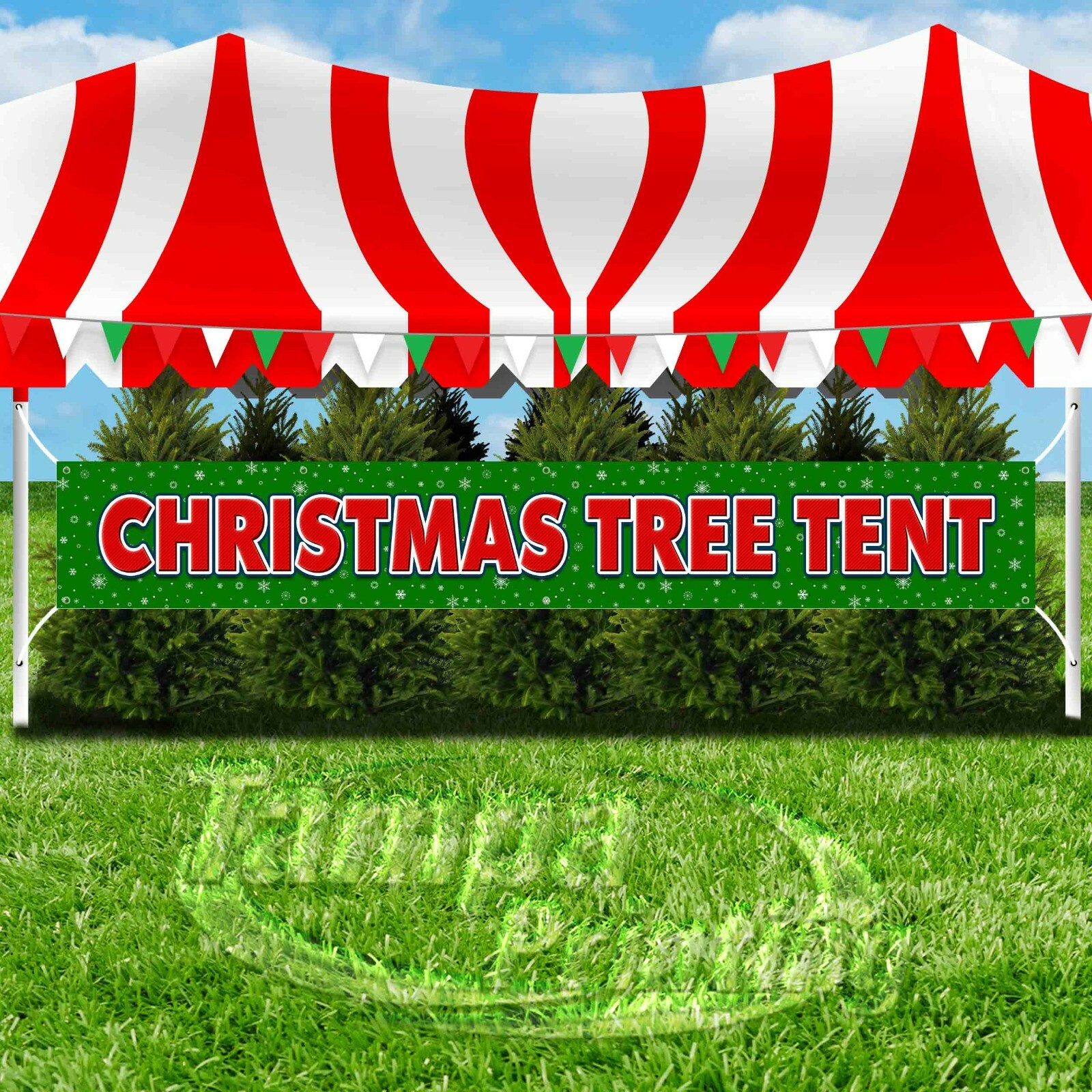 CHRISTMAS TREE TENT Advertising Vinyl Banner Flag Sign XXL HOLIDAYS