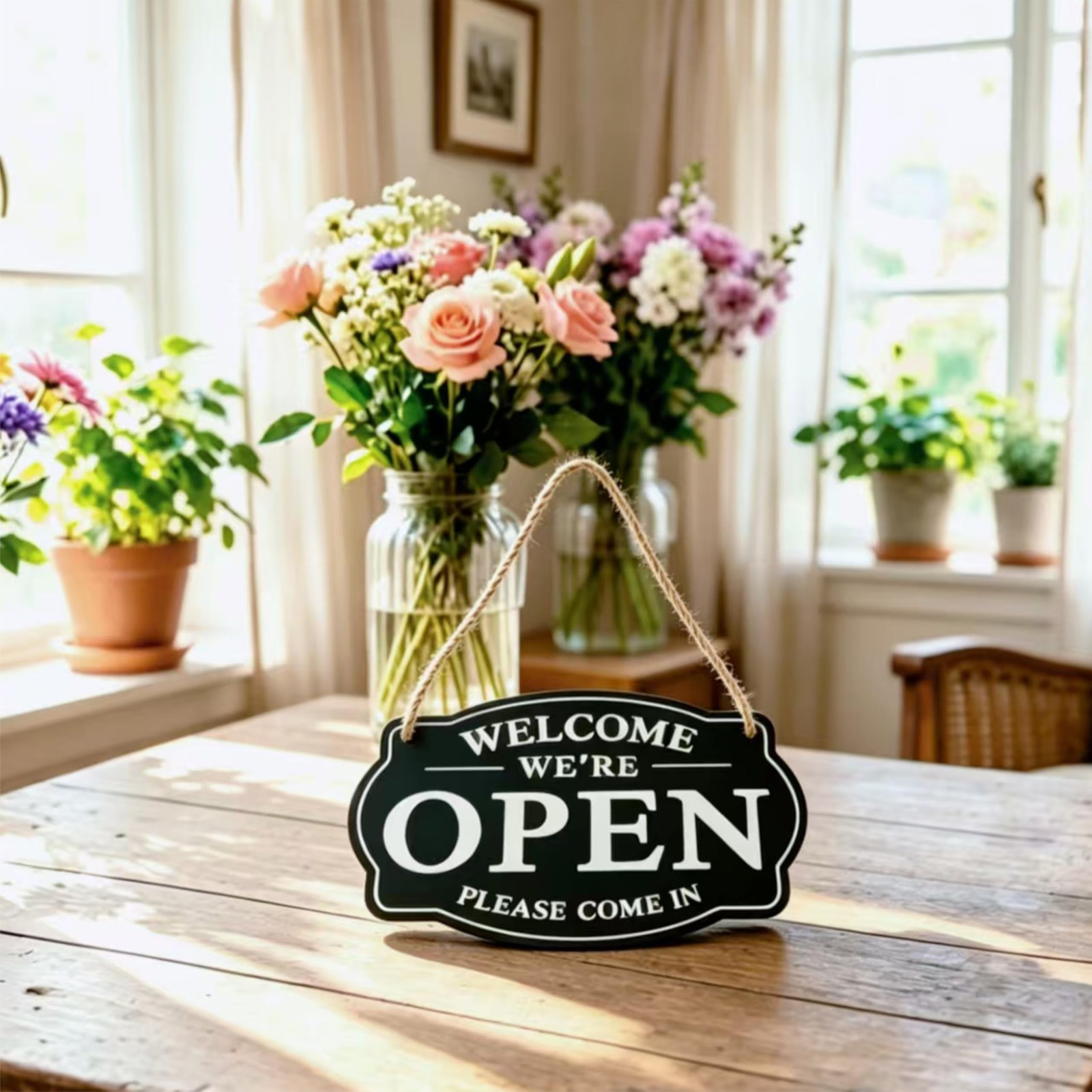 Open/Closed Sign — Vintage Store Status Plaque — Premium Frosted Acrylic, Wat…
