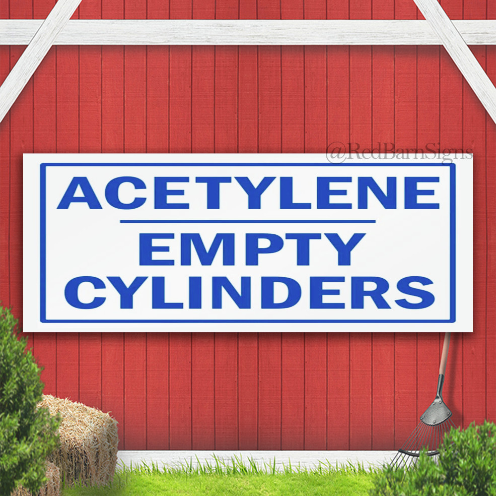 Empty Cylinder Compressed Gas Indoor Outdoor Banner Sign with grommets