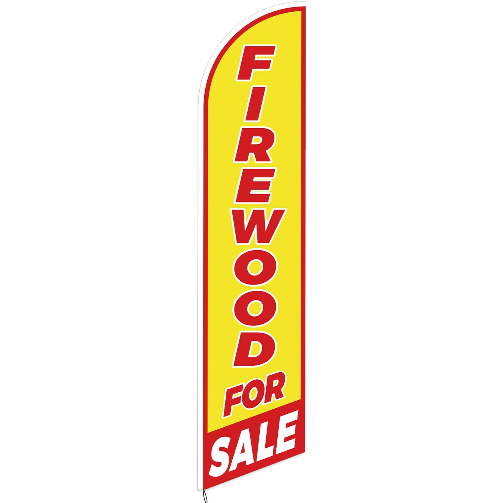 Firewood Feather Flag Only Windless Single-Sided Advertising Banner Yellow 12′