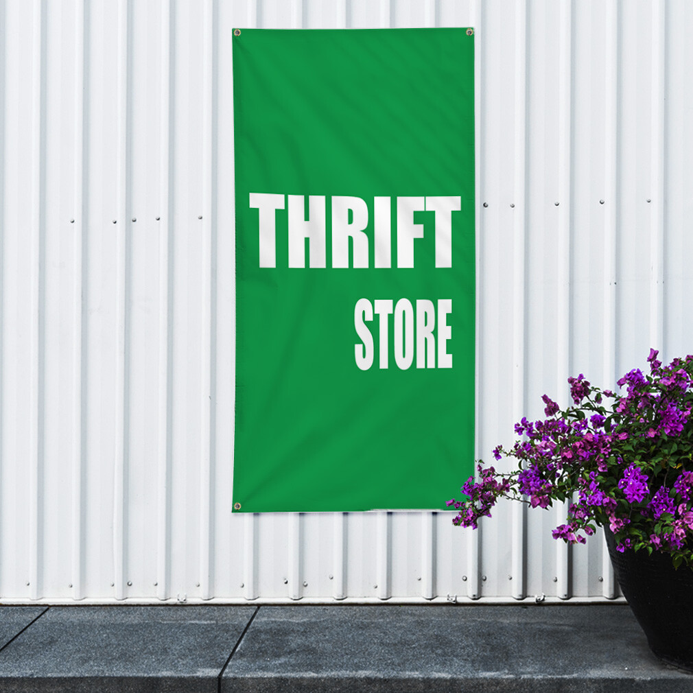 Vertical Vinyl Banner Multiple Sizes Thrift Store Promotion Business Business