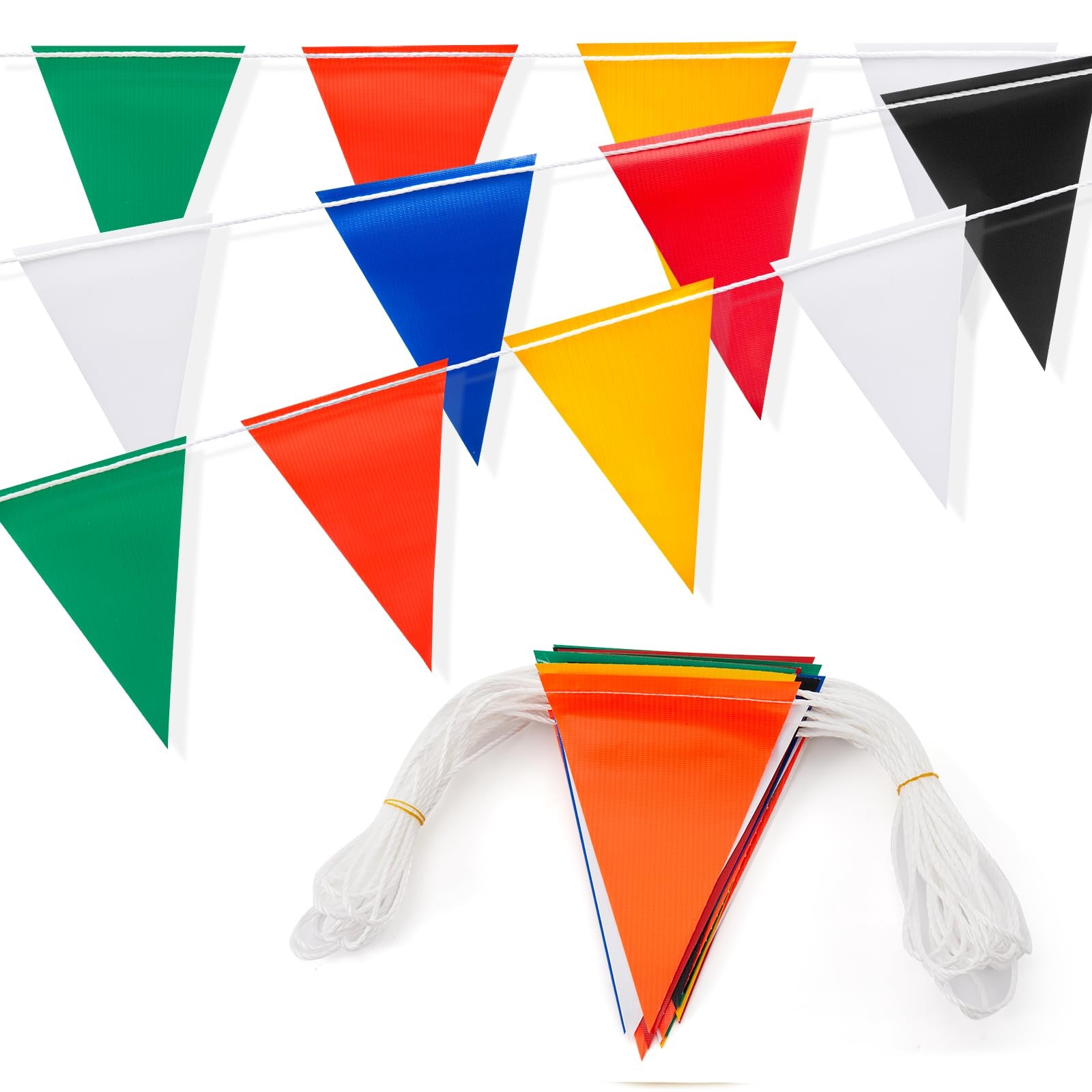 Safety Warning Pennant Banner Flags MULTICOLOR 45pcs 105FT OSHA High Visibility