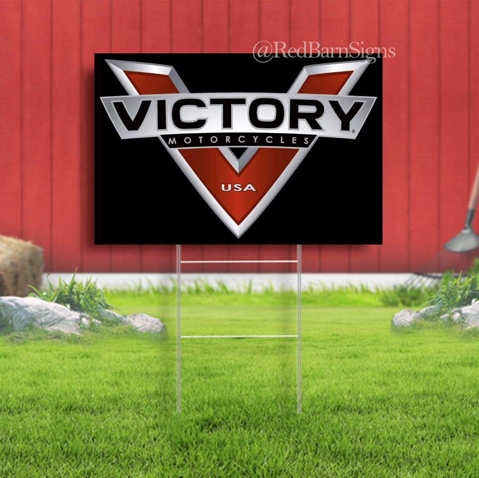 Victory Motorcycle Logo Yard HD Racing Show Garage Yard Sign NEW