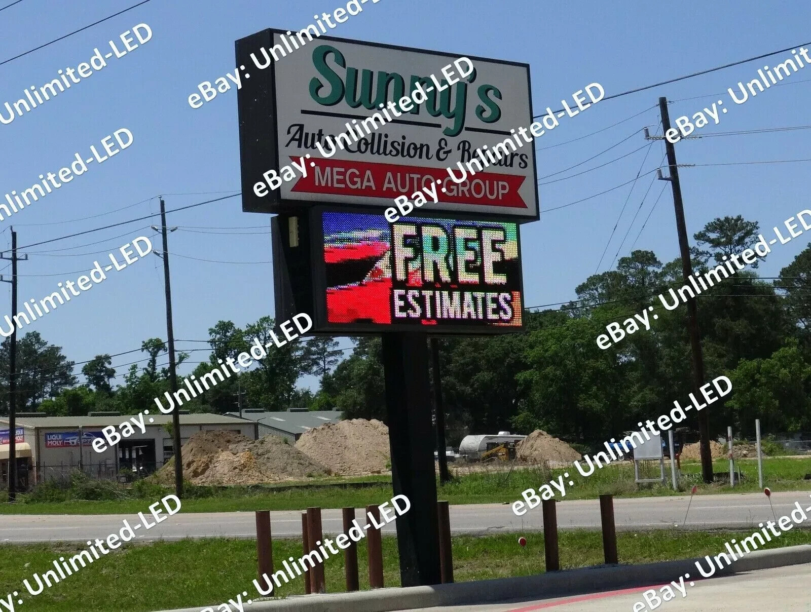 P6 5×10 FT Double-Sided LED Billboard Outdoor Full-Color Programmable Display HD