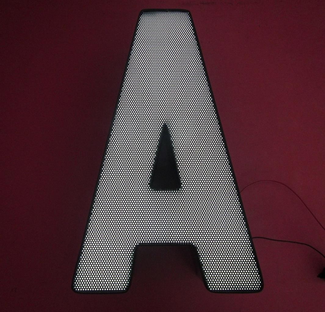 “A ” Front Lit 11″ x 19″ Channel Letter Sign 12V White LED Mesh Acrylic Front