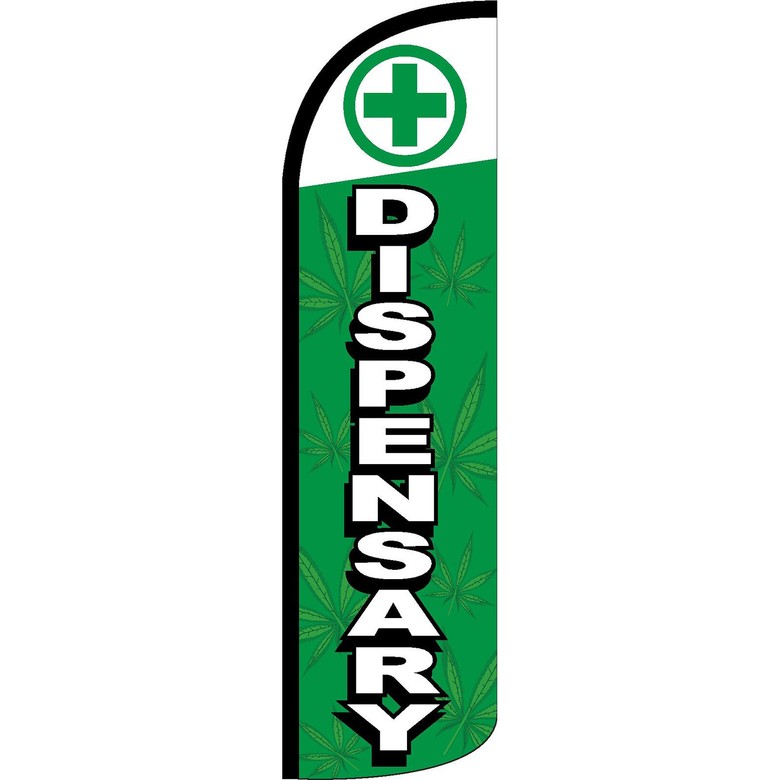 Dispensary 3 ft X 11 1/2 ft Windless Swooper Flag