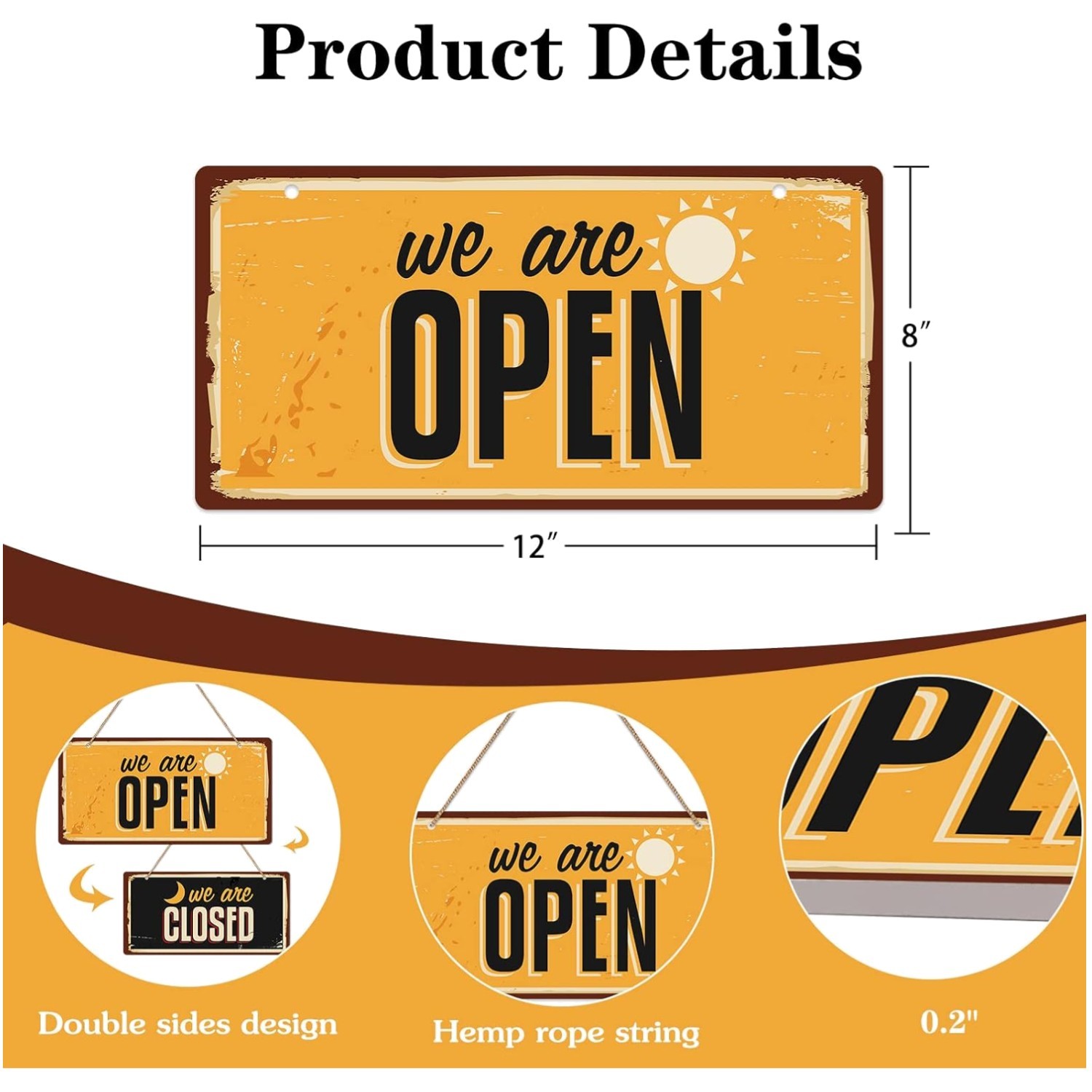 Glow-in-the-Dark Rustic Vintage Business Sign – Waterproof