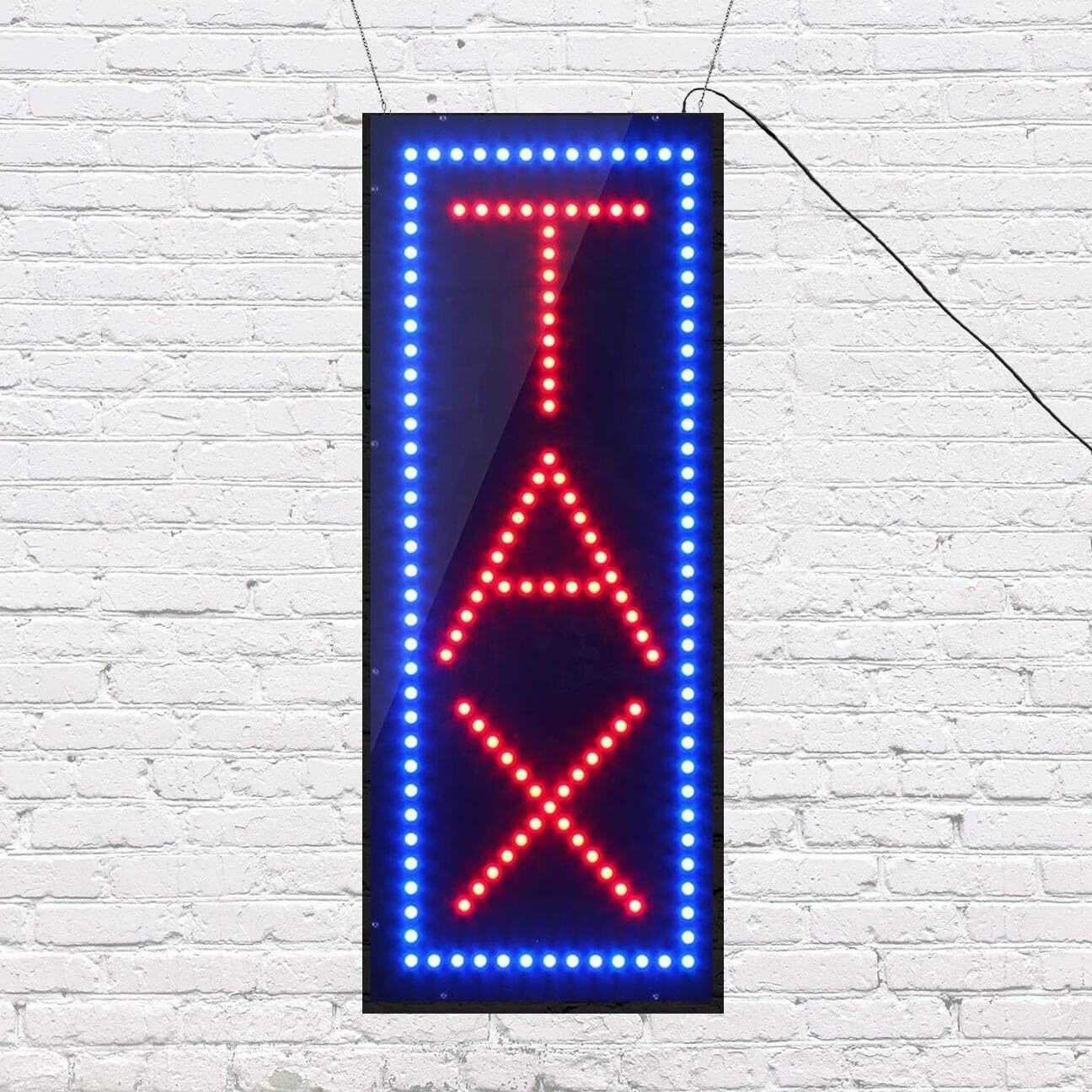 LED Tax Sign | Light Up Sign | 27″h x 11″w x 1″d