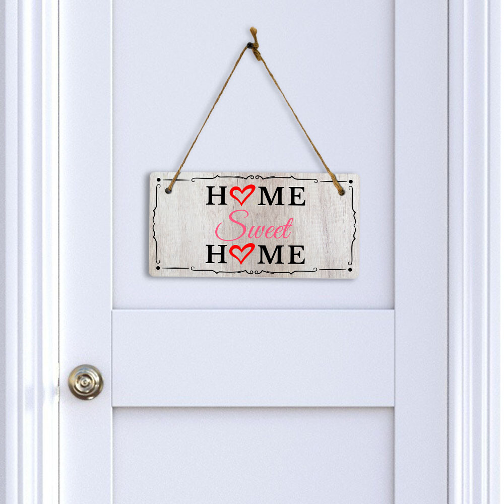 Home Sweet Home 5×10 Hanging Wall or Door Sign | Warm Welcoming Signage
