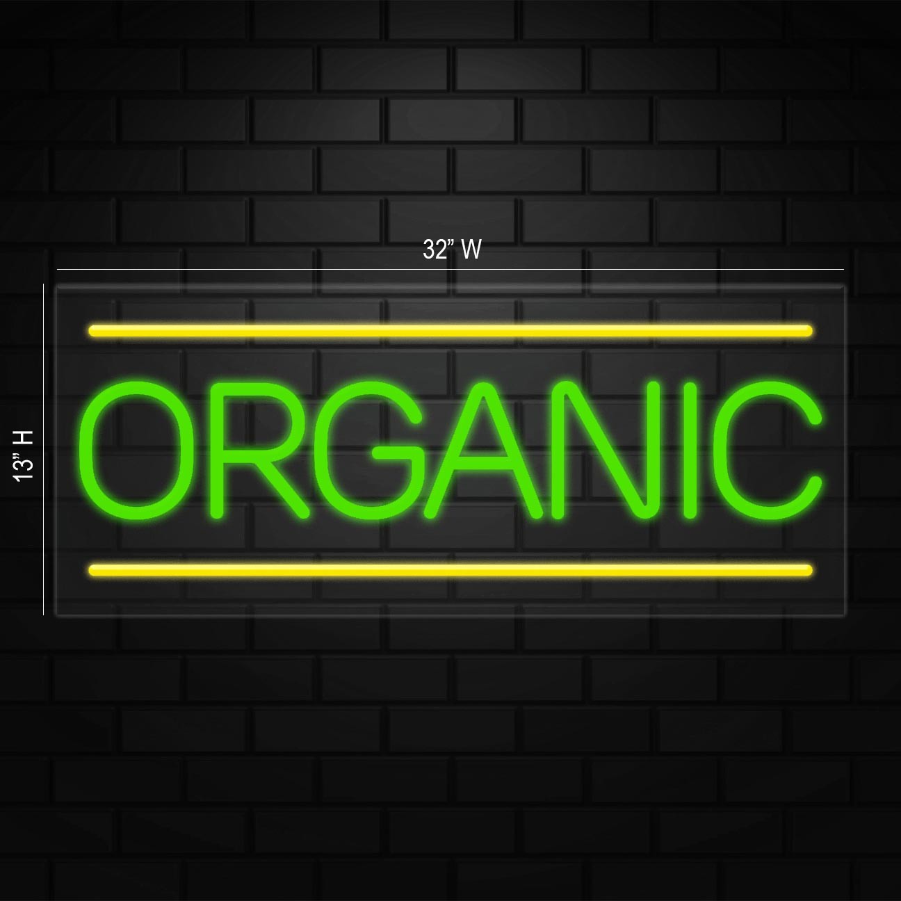 Organic Sign for Business Displays | LED Flex Neon | 32″W x 13″H x 1″D