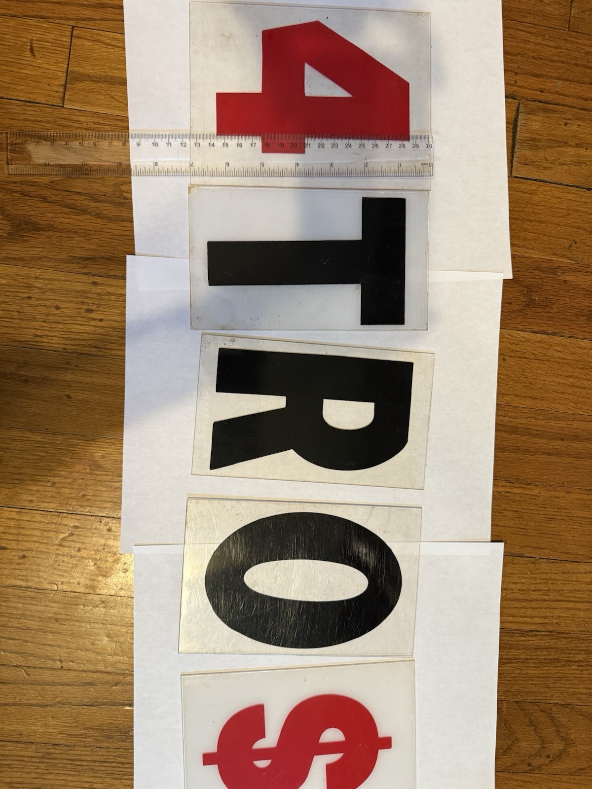 7 inch Plastic Sign Outdoor Marquee black LETTERS A-Z plus red numbers 0-9 used