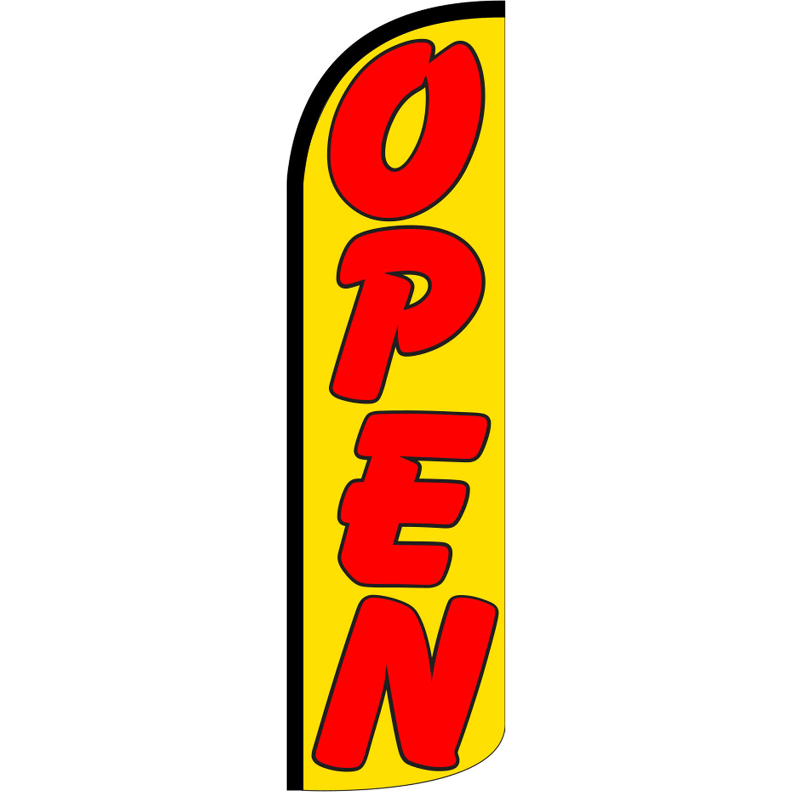 Open Yellow 3 ft X 11 1/2 ft Windless Swooper Flag
