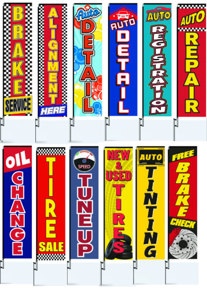 12′ Rectangle Boomer Flag Banner Automotive Sale Body Shop Special Advertisement