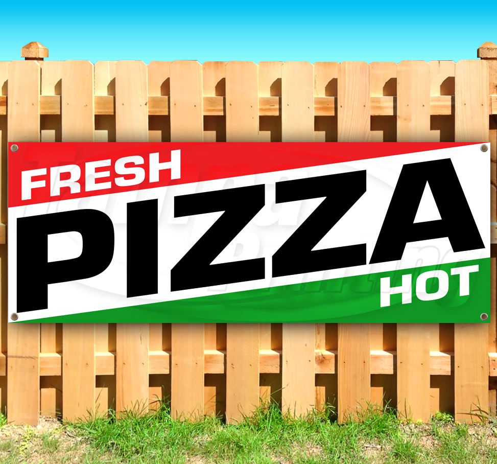 HOT FRESH PIZZA Advertising Vinyl Banner Flag Sign Many Sizes Available USA
