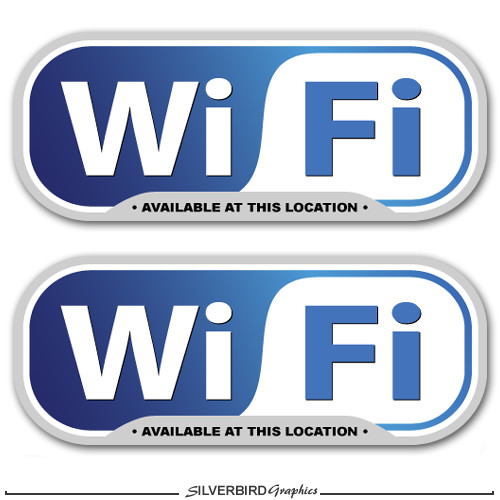 2x Wifi available sticker decal window business office door store vinyl internet