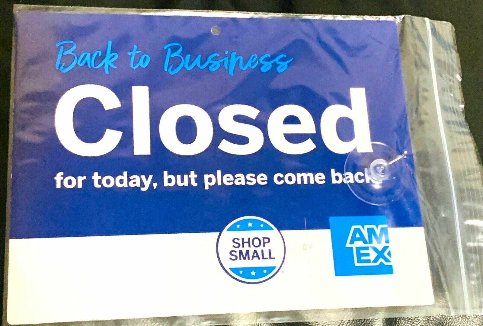 Back to Business Open and Closed Blue Sign Reversible 11″ x 8.5″ Free Shipping