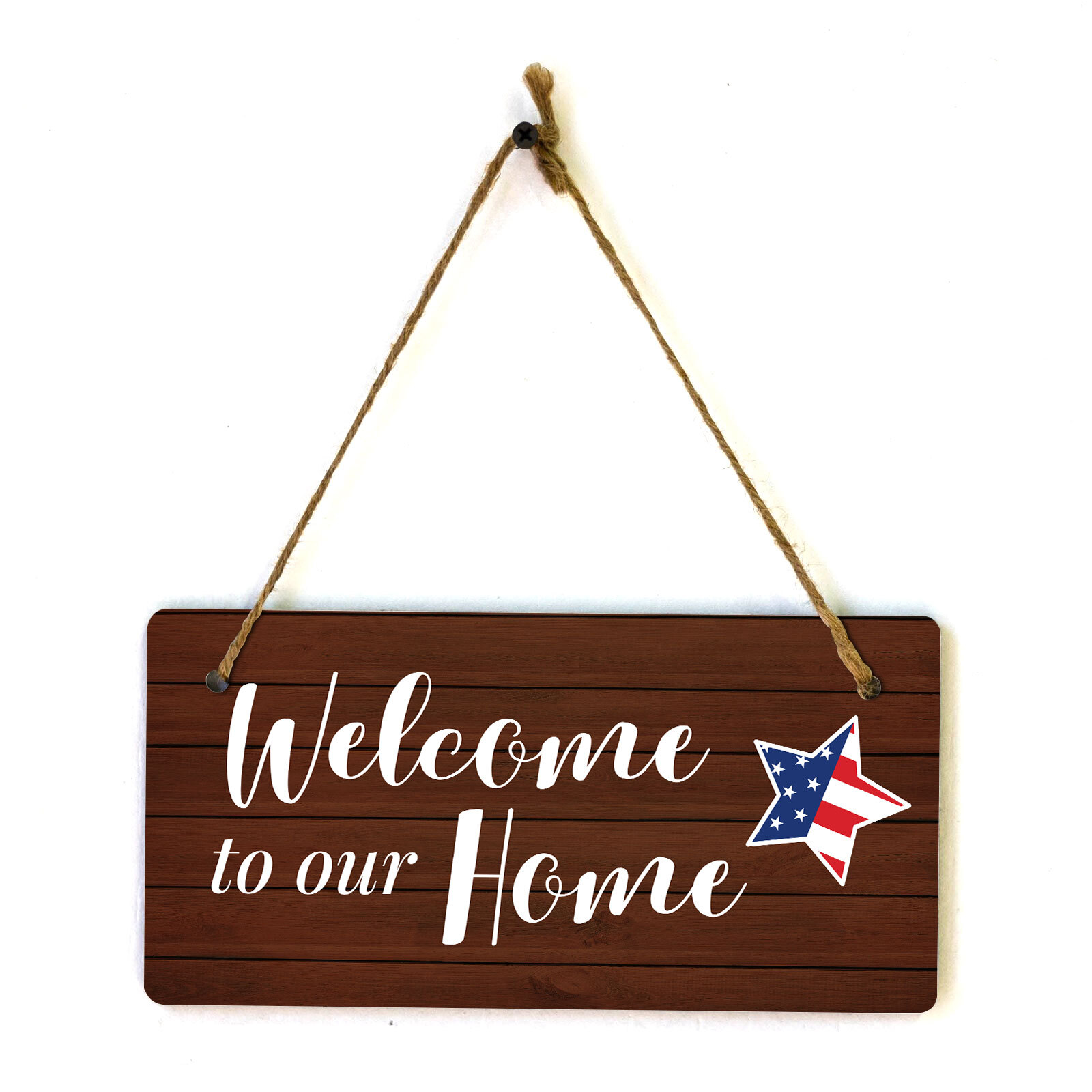 Welcome to our Home 5×10 Hanging Plus Wall or Door Sign | Family Home Decor
