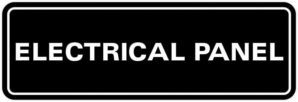 2 Pack All Quality Standard Electrical Panel Wall Door Sign Black 2″ X 6″
