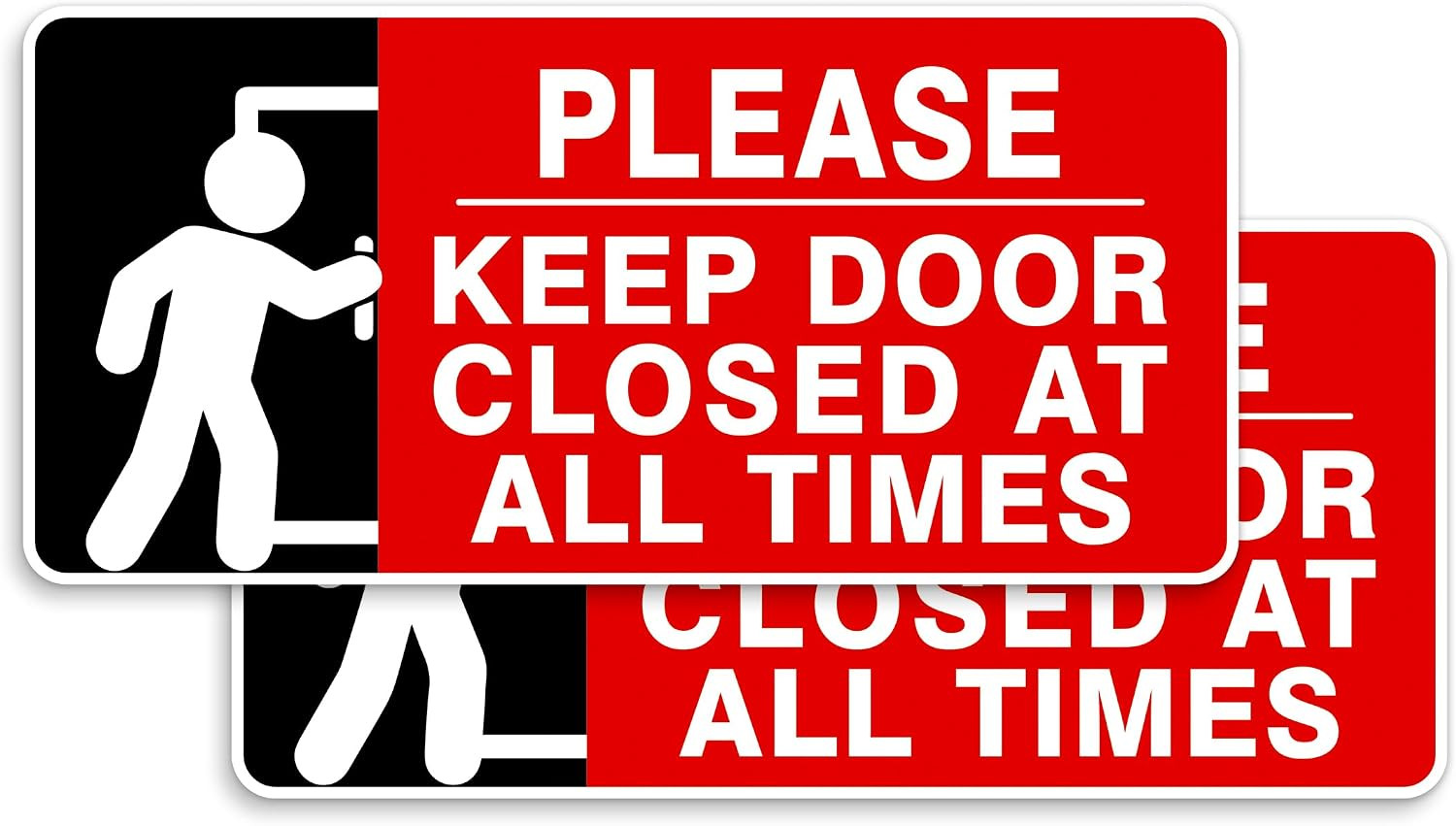 2Pack Use Other Door Sign，Self-Adhesive Weatherproof Black Silver Vinyl Please U