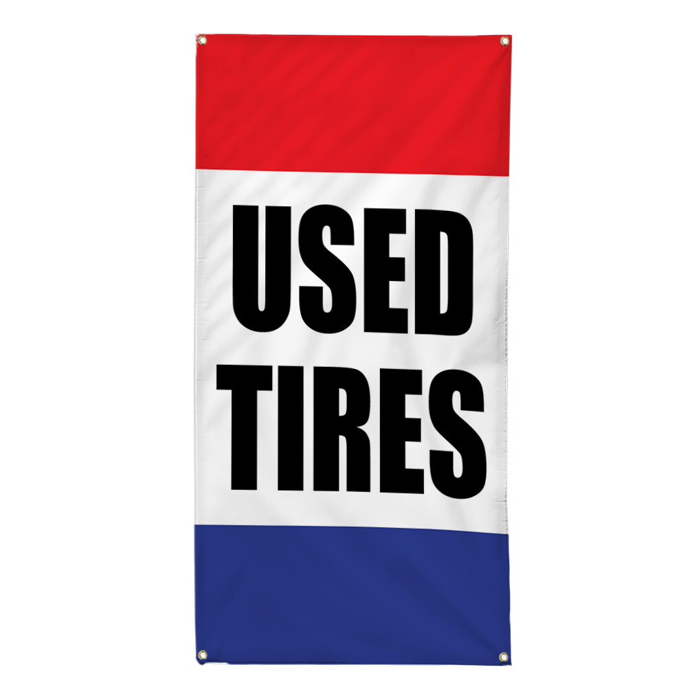 Vertical Vinyl Banner Multiple Sizes Used Tires Business Outdoor