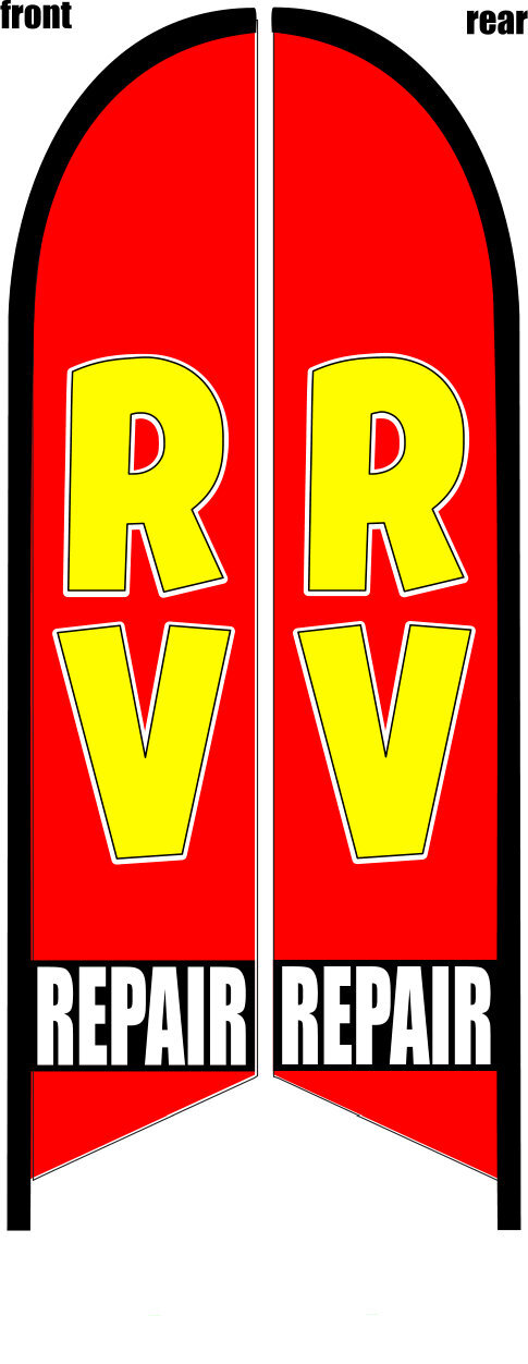 RV REPAIR DOUBLE SIDED SWOOPER FEATHER FLAG BANNER SIGN KIT 9441D