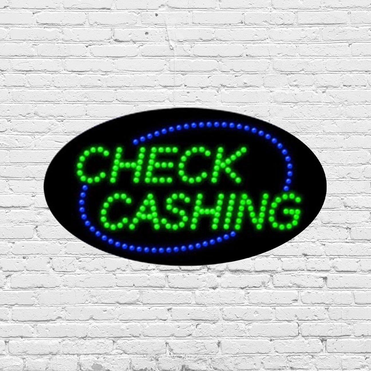 LED Check Cashing Sign for Retail Displays | Light Up Sign | 15″H x 27″W x 2″D