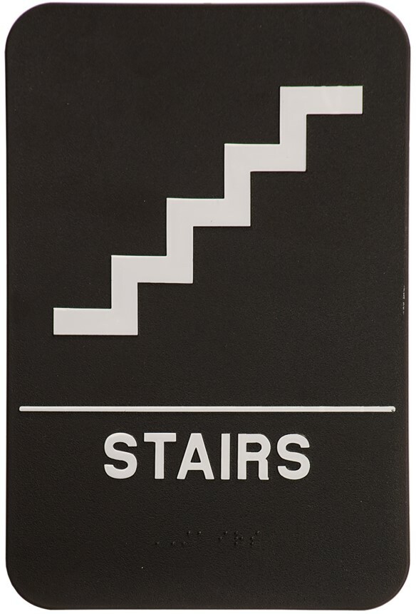 ADA Compliant, Restroom Signs, Black, with Braille text 6″x9″