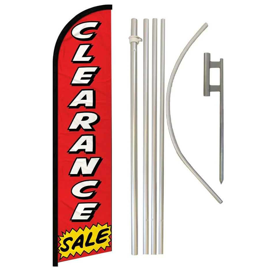 Clearance Sale Windless Advertising Banner Flag & Pole Kit