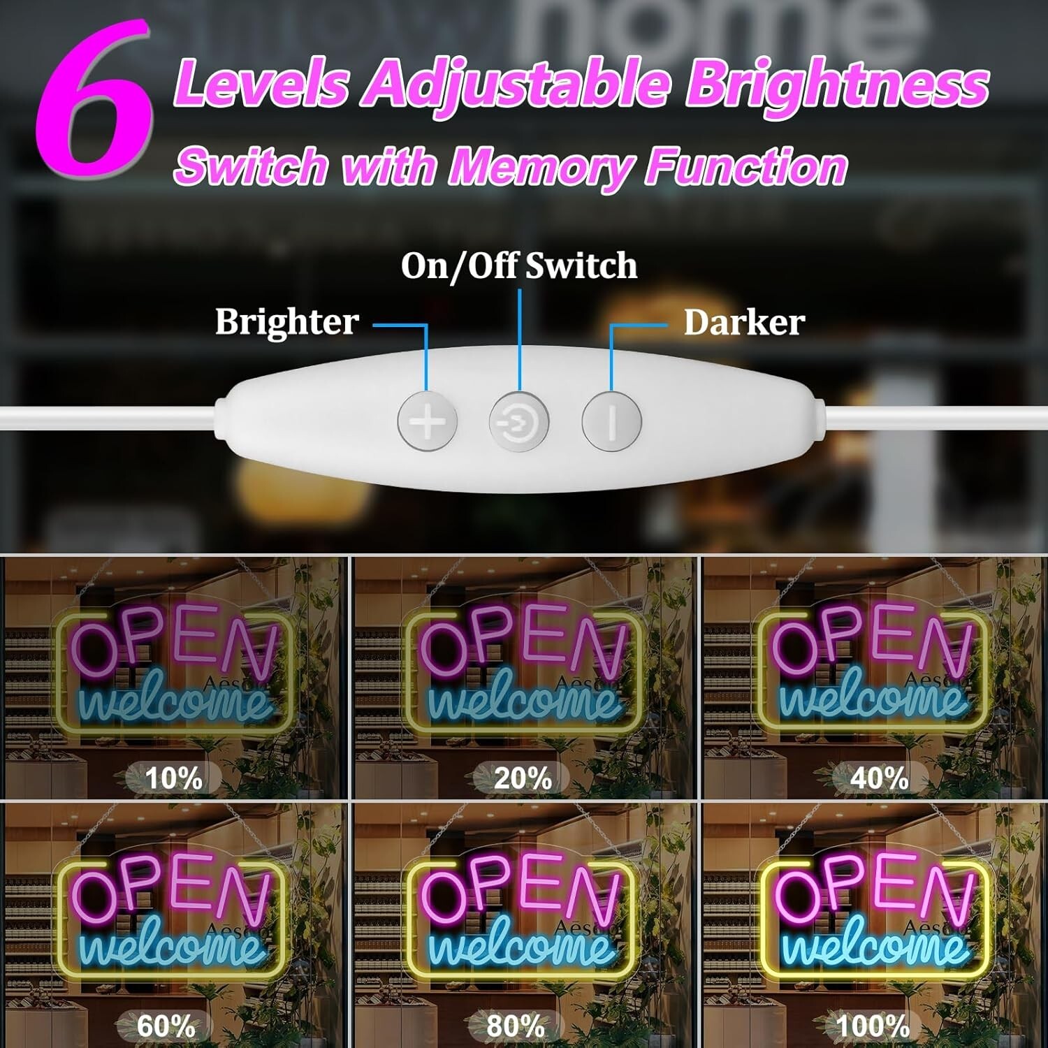 “Open Signs for Business, 16″”X 9″” Bright LED Neon Open Sign Powered by USB wit