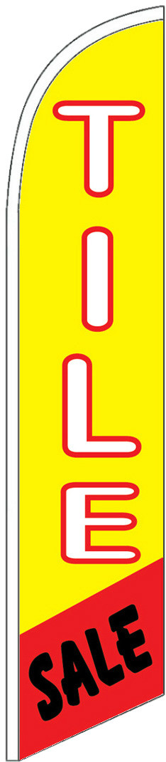 TILE SALE WINDLESS BANNER FLAG Tall Curved Top Advertising Sign Feather Swooper