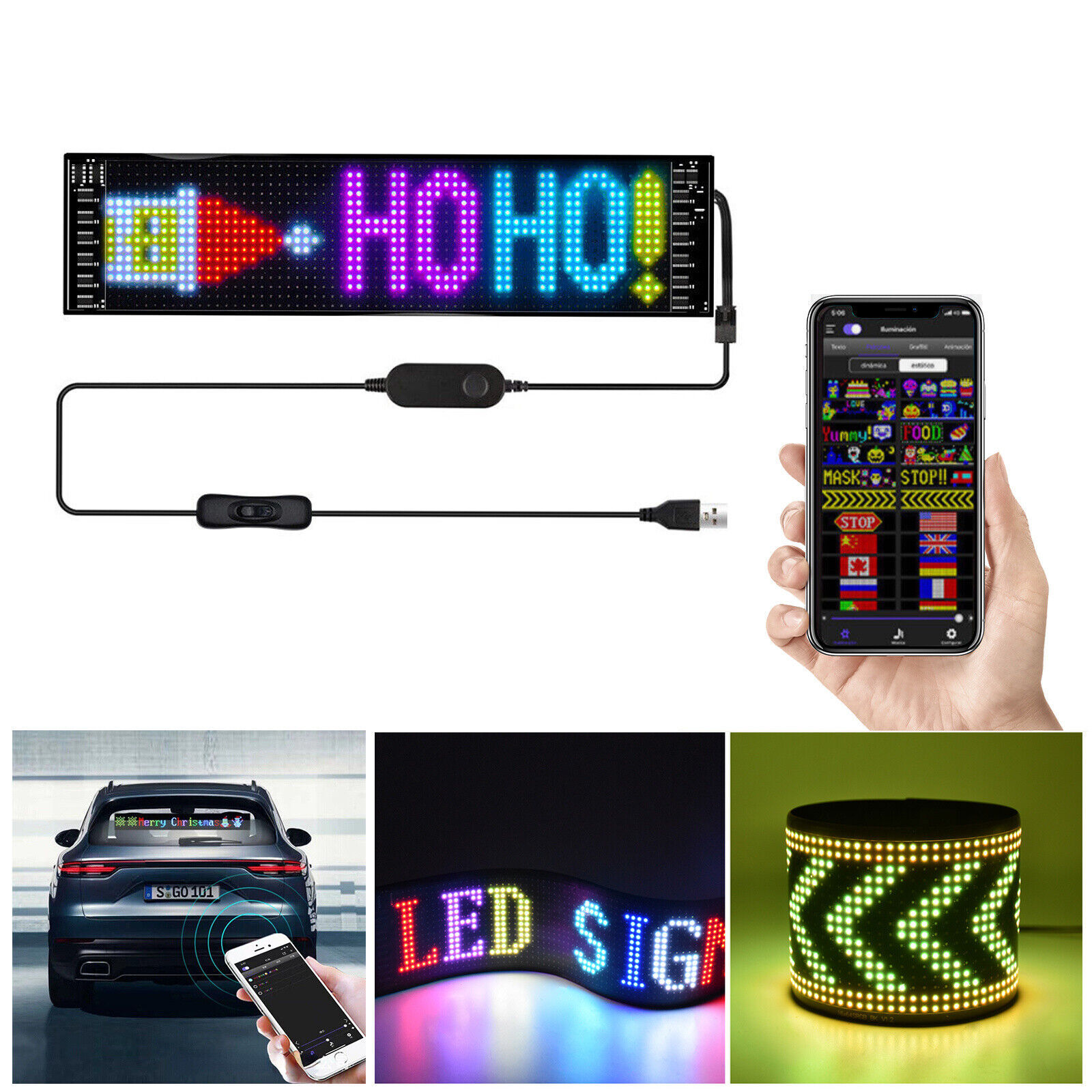 Ultra-thin Scree APP Bluetooth LED Display Screen Message Scrolling Sign Board