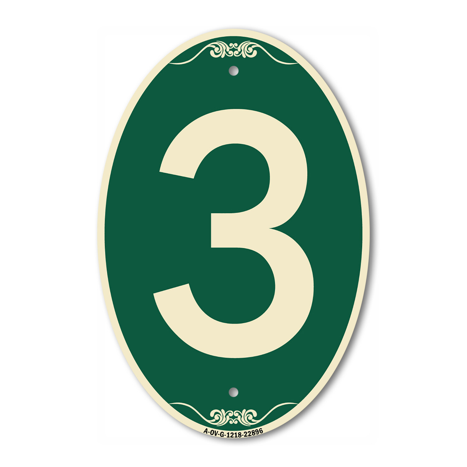 SignMission Designer Series Sign – Sign with Number 3 12″ x 18″ Aluminum Sign