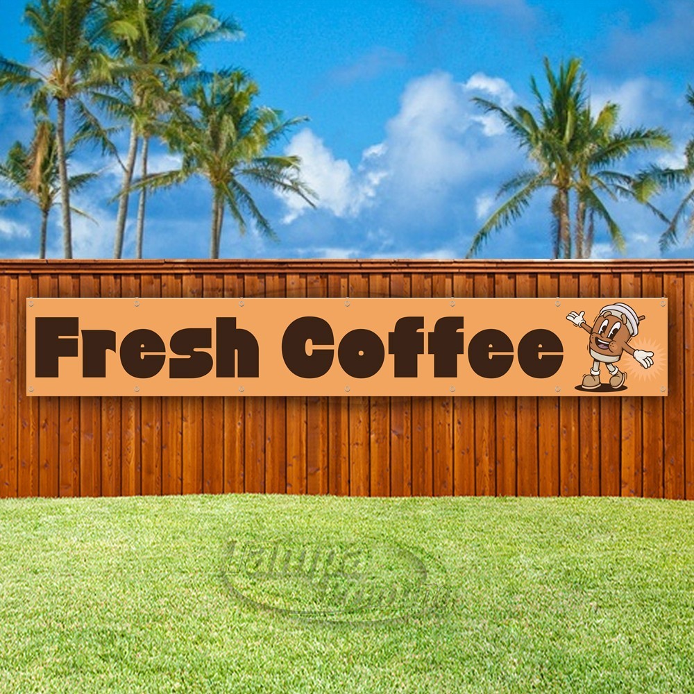 FRESH COFFEE Advertising Cafe Drinks Food Vinyl Banner Flag Sign USA XL02112