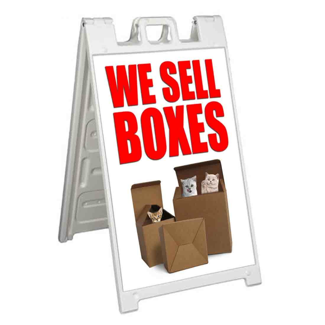 WE SELL BOXES ORANGE Signicade 24×36 Aframe Sidewalk Sign Banner Decal MOVING