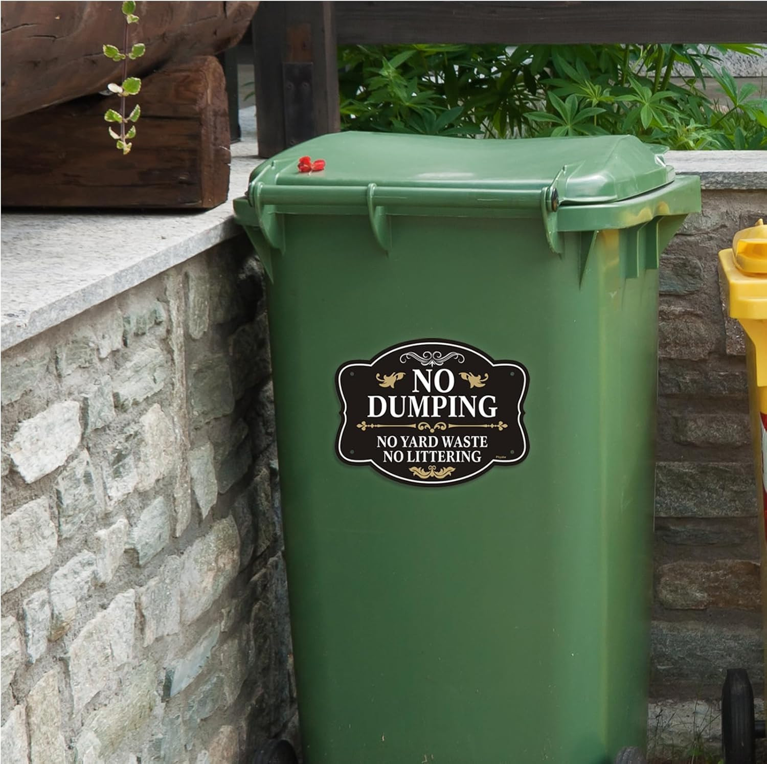 2 Pack No Dumping Sign, No Yard Waste, No Littering, 10 x 7 Inches | Rust Free A