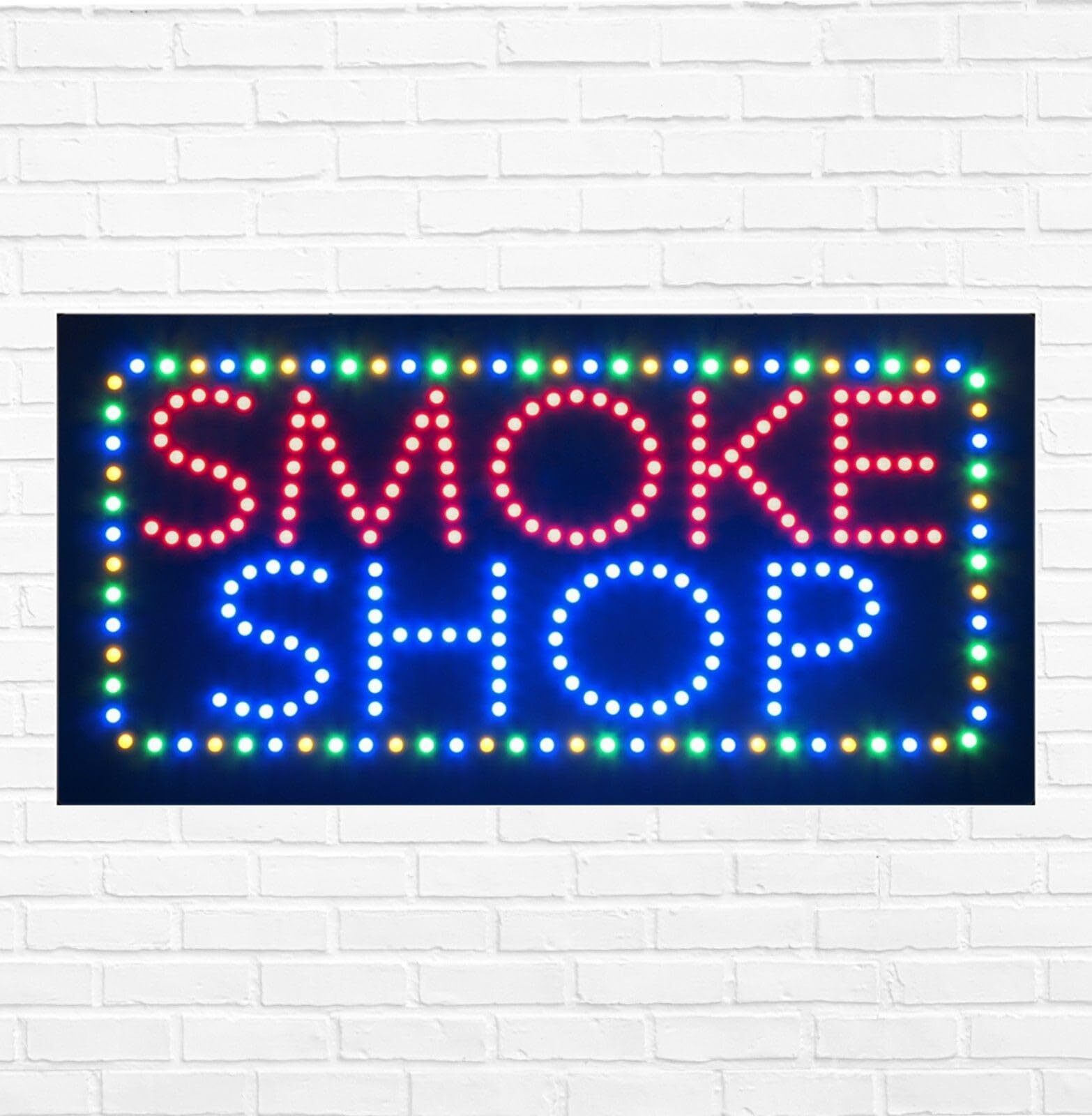 LED Smoke Shop Sign for Business Displays | Light Up Sign | 12″H x 24″W x 2″D