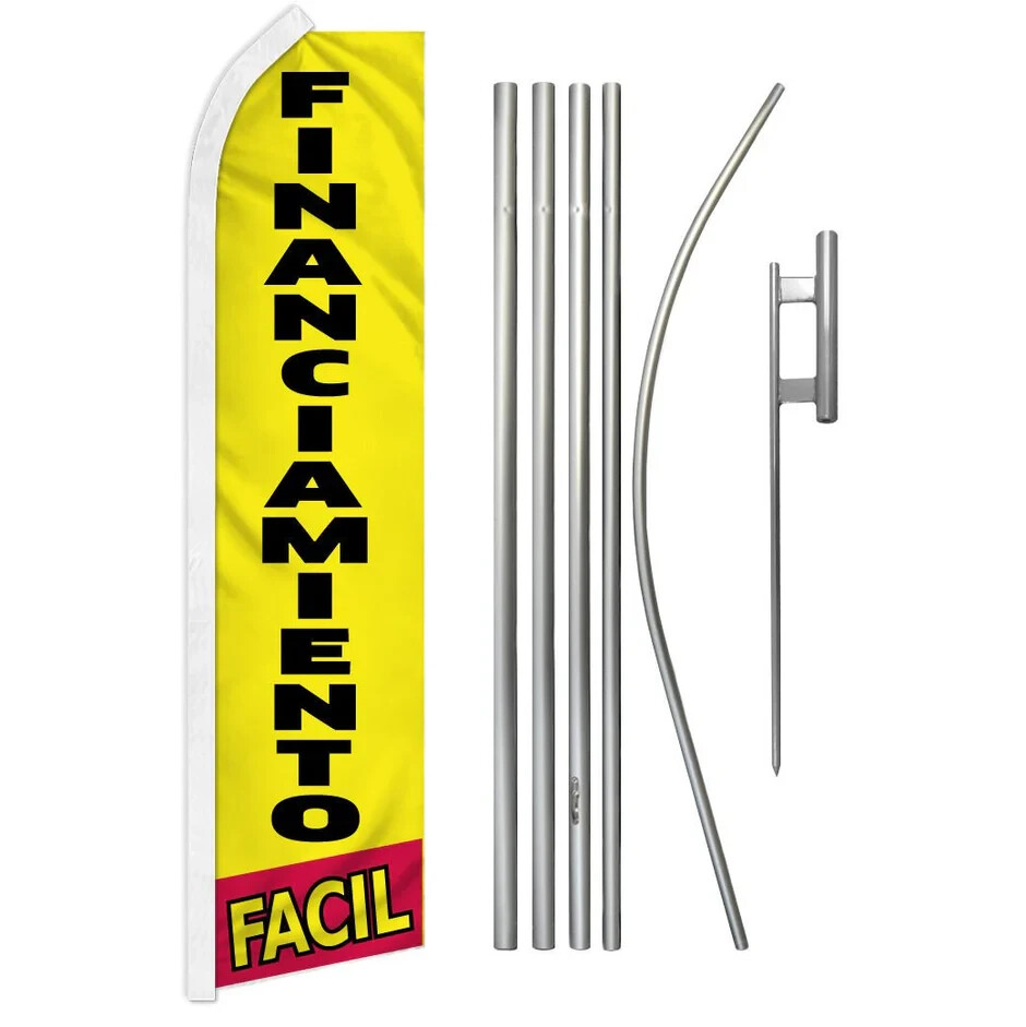 Financiamiento Facil Swooper Flutter Feather Advertising Finance Flag & Pole Kit