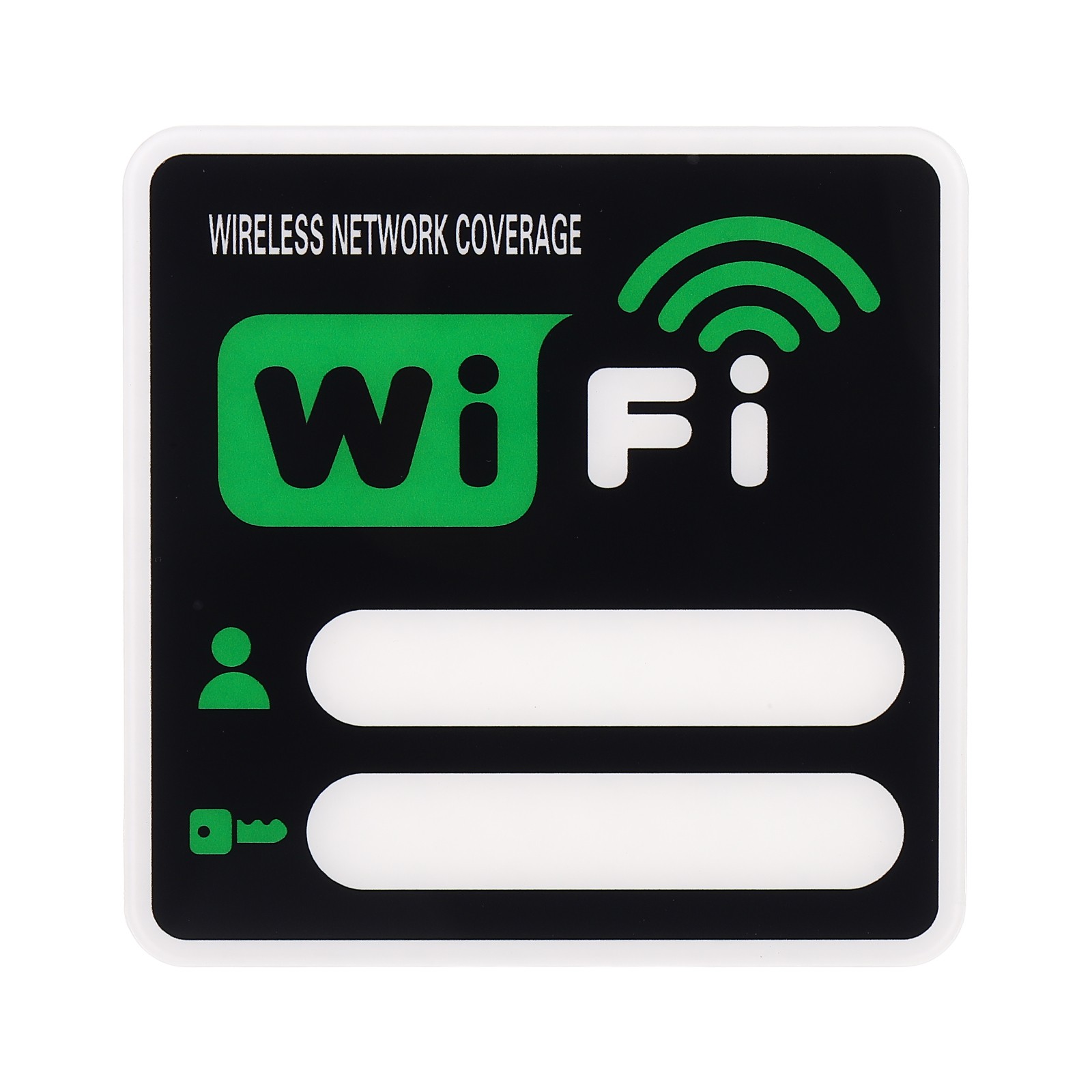 4″ x 4″ Wifi Password Sign, 1 Pcs Acrylic WiFi Sign Self Adhesive, Green
