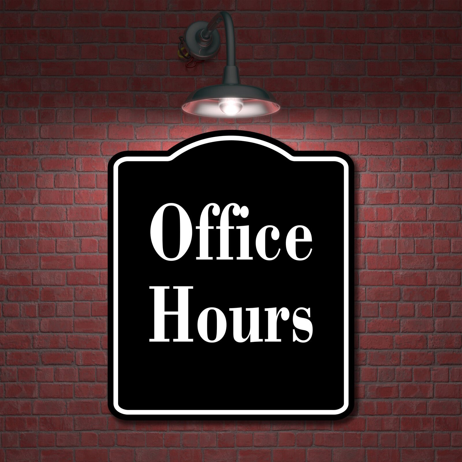 Office Hours Elegant BLACK Aluminum Composite Sign