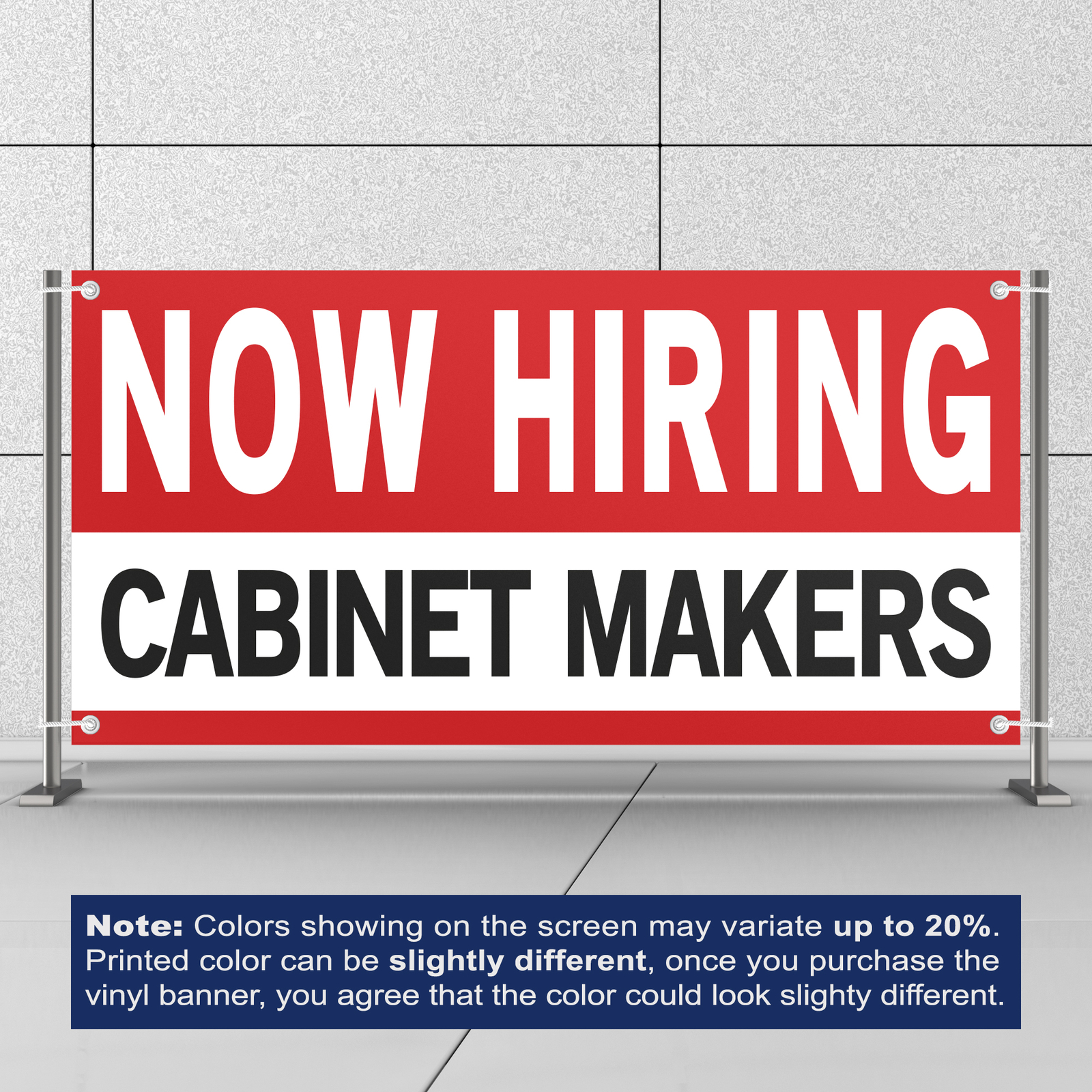 Now Hiring Cabinet Makers 13 oz Heavy Duty Vinyl Banner Cabinetmaker Sign