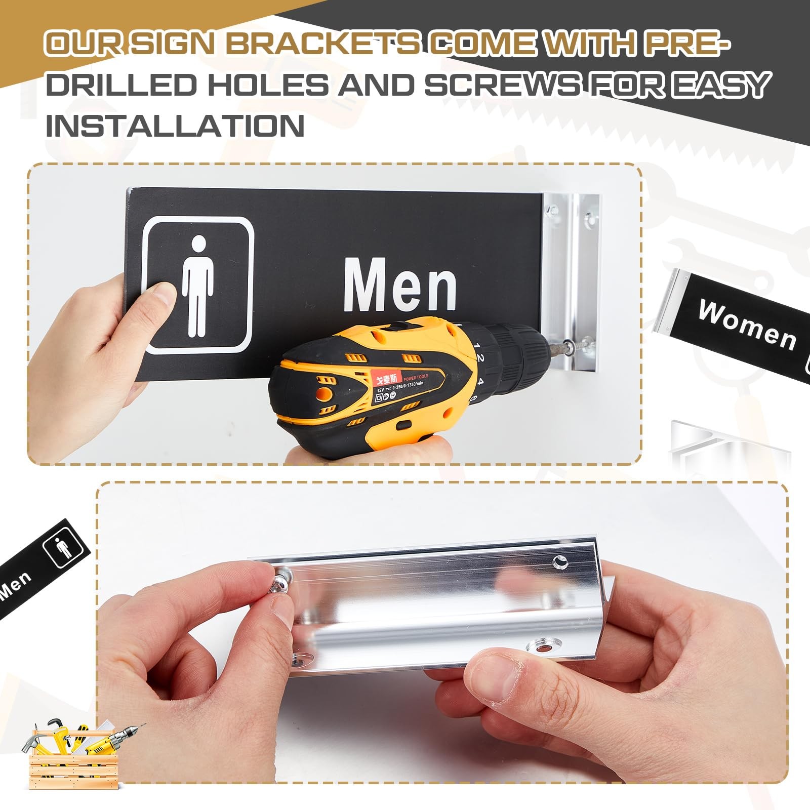 Teenyyou 2 Pcs Mens and Womens Restroom Signs for Business Hallway Bathroom D…