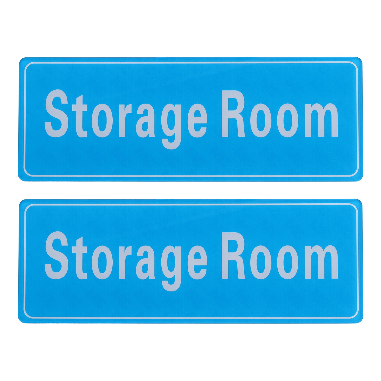 9″x3″ Storage Room, 2Pcs Room Door Sign Self-Adhesive Light Blue with White Text