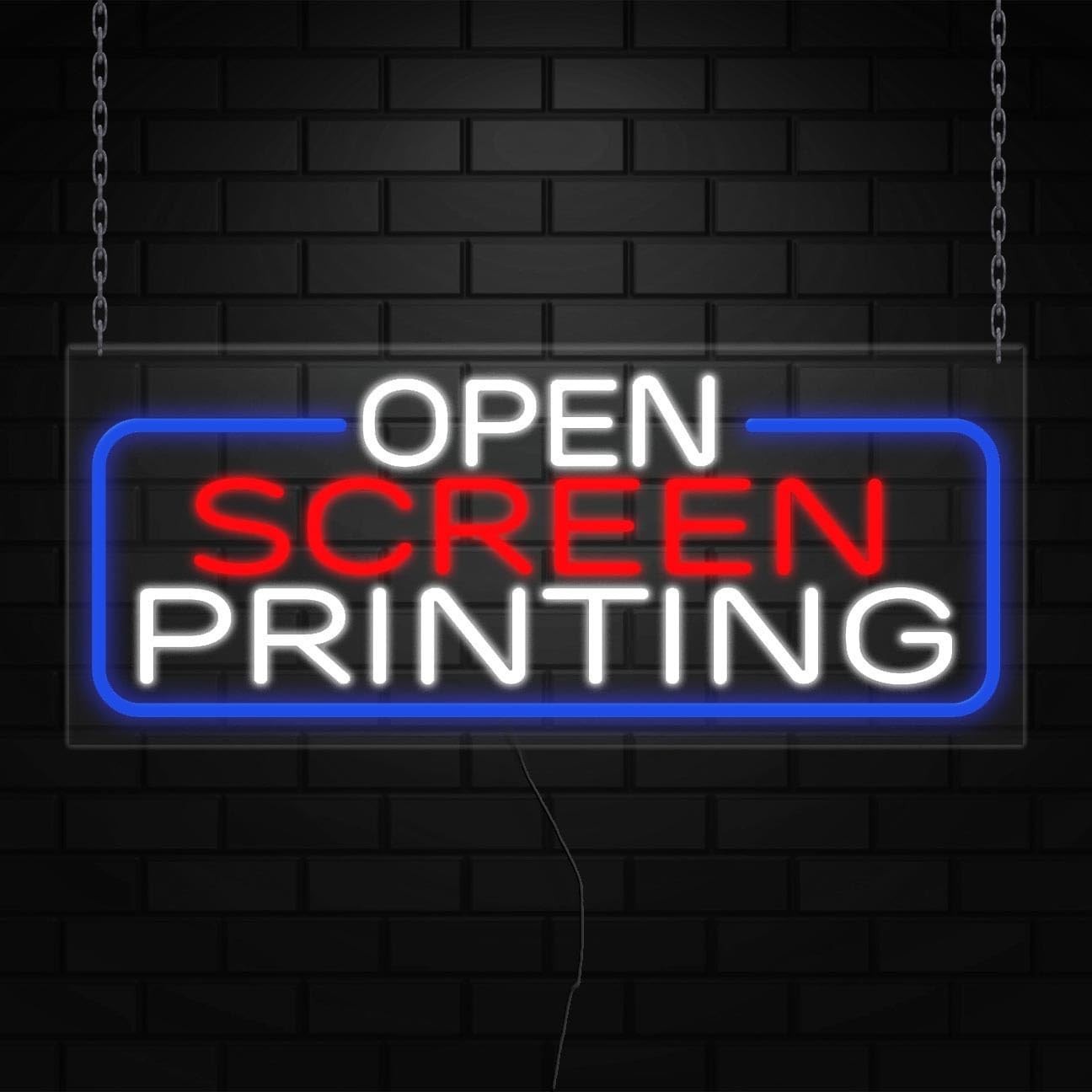 Open Screen Printing Neon Sign for Displays | LED Flex Neon | 32″W x 13″H x 1″D