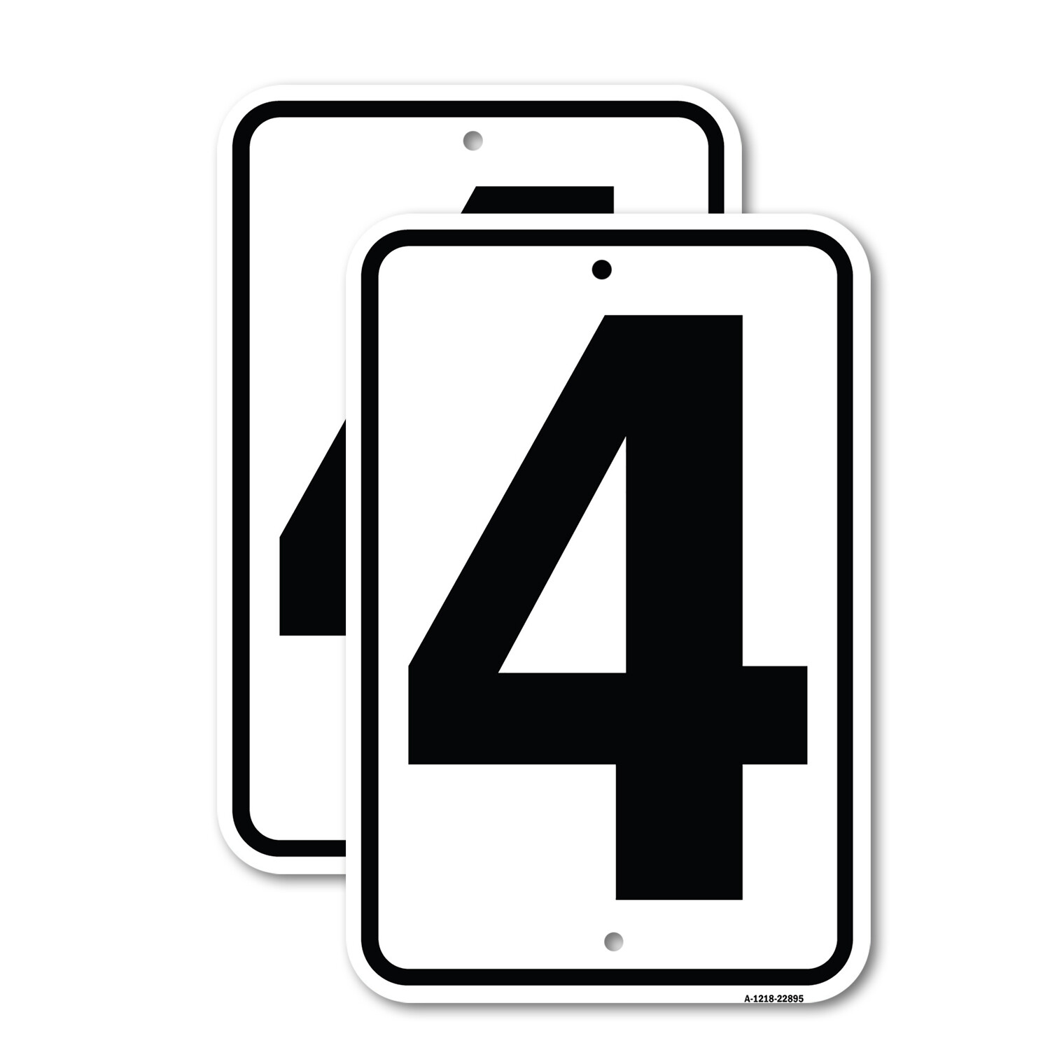 Sign with Number 4 Heavy Gauge Aluminum Parking Sign Rust Proof
