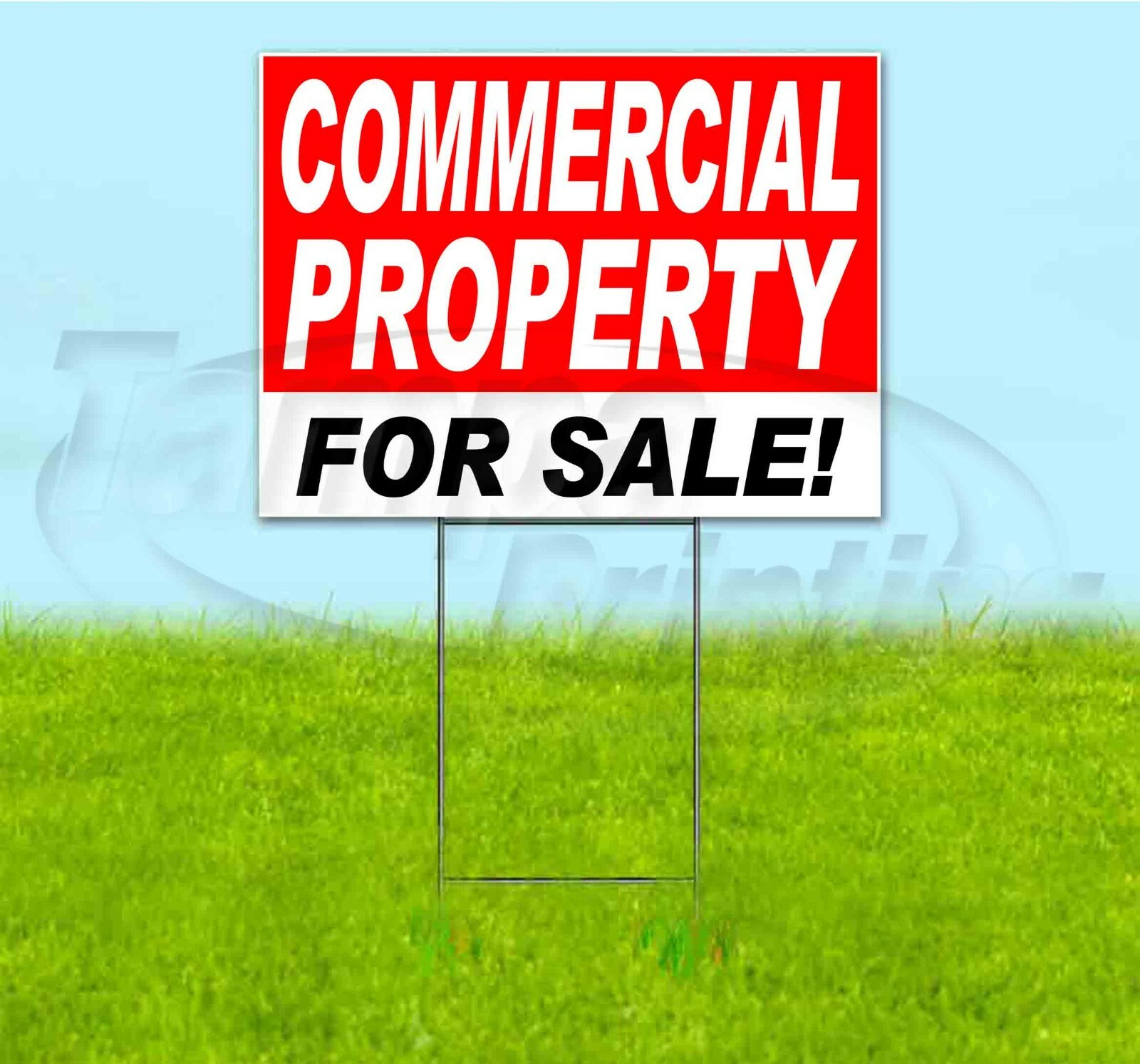 COMMERCIAL PROPERTY FOR SALE 18×24 Yard Sign WITH STAKE Corrugated Bandit USA