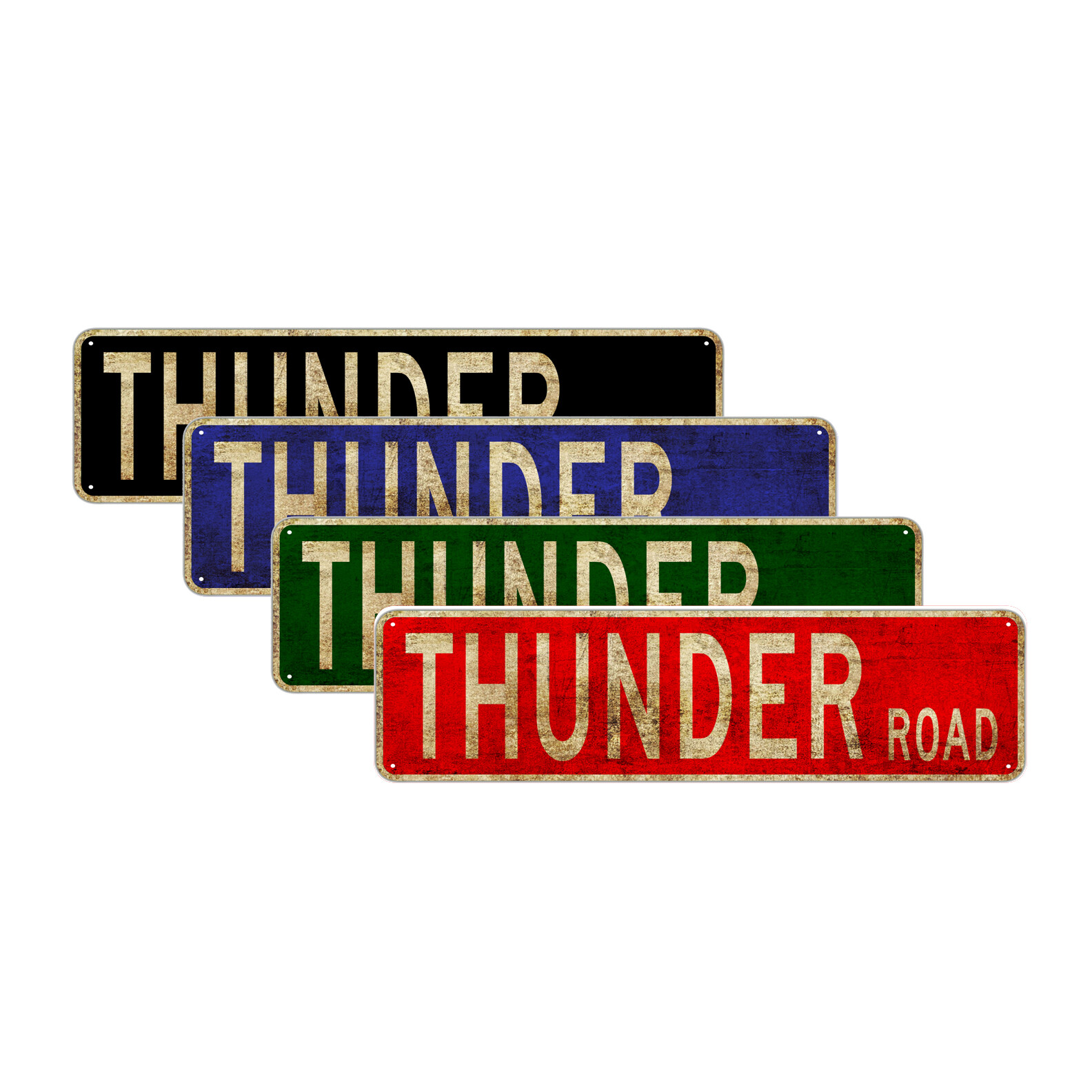 Thunder Road Vintage Street Sign Garage Bar Pub Art Shop Décor Aluminum Tin Sign