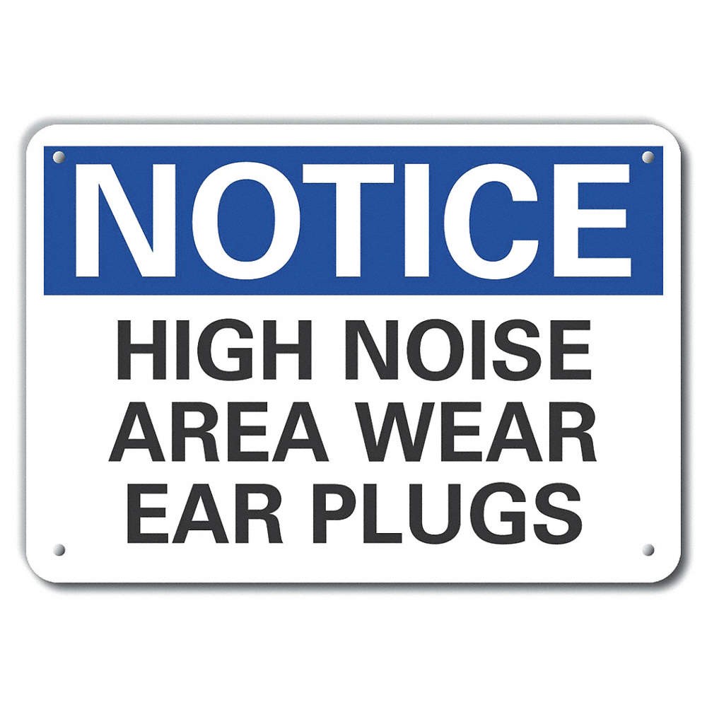 LYLE LCU5-0150-NA_10X7 Alum Hearing Notice Sign,7x10in,Alum 64MY77